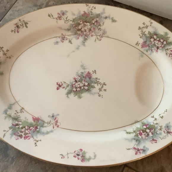 Antique Vintage Theodore Haviland Apple Blossom Serving Platter - Picture 1 of 7